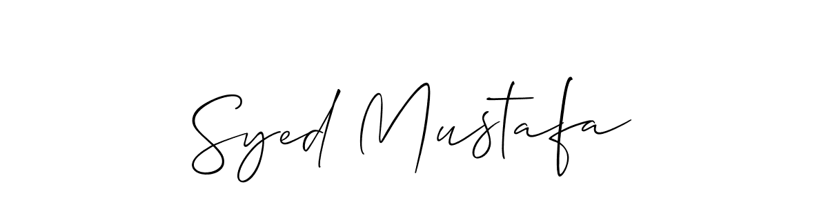 How to make Syed Mustafa name signature. Use Allison_Script style for creating short signs online. This is the latest handwritten sign. Syed Mustafa signature style 2 images and pictures png