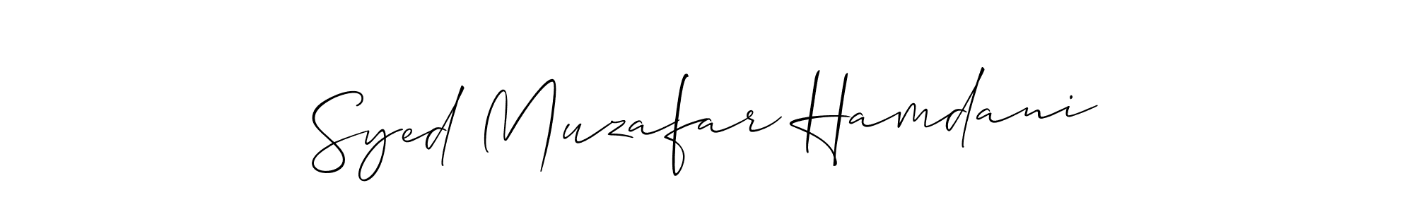 Make a beautiful signature design for name Syed Muzafar Hamdani. With this signature (Allison_Script) style, you can create a handwritten signature for free. Syed Muzafar Hamdani signature style 2 images and pictures png