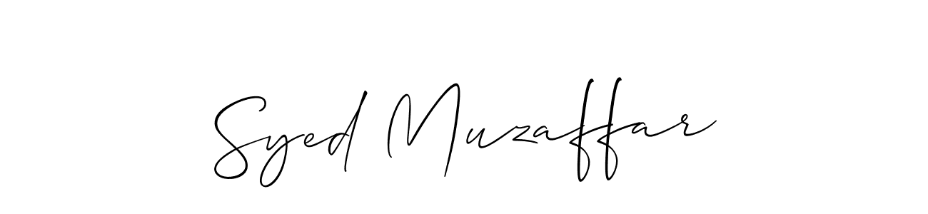 Use a signature maker to create a handwritten signature online. With this signature software, you can design (Allison_Script) your own signature for name Syed Muzaffar. Syed Muzaffar signature style 2 images and pictures png
