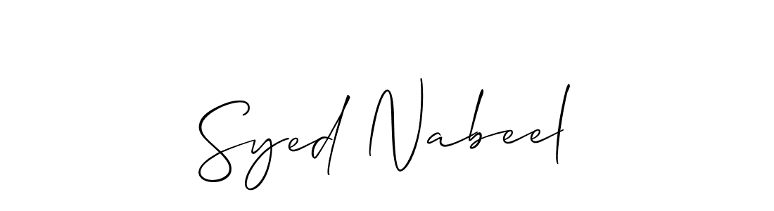 Syed Nabeel stylish signature style. Best Handwritten Sign (Allison_Script) for my name. Handwritten Signature Collection Ideas for my name Syed Nabeel. Syed Nabeel signature style 2 images and pictures png