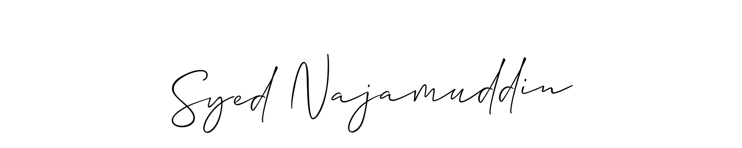 How to make Syed Najamuddin name signature. Use Allison_Script style for creating short signs online. This is the latest handwritten sign. Syed Najamuddin signature style 2 images and pictures png