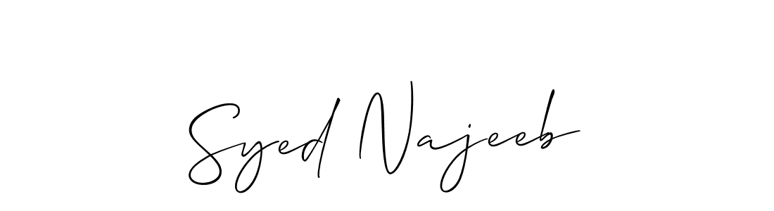 How to make Syed Najeeb name signature. Use Allison_Script style for creating short signs online. This is the latest handwritten sign. Syed Najeeb signature style 2 images and pictures png