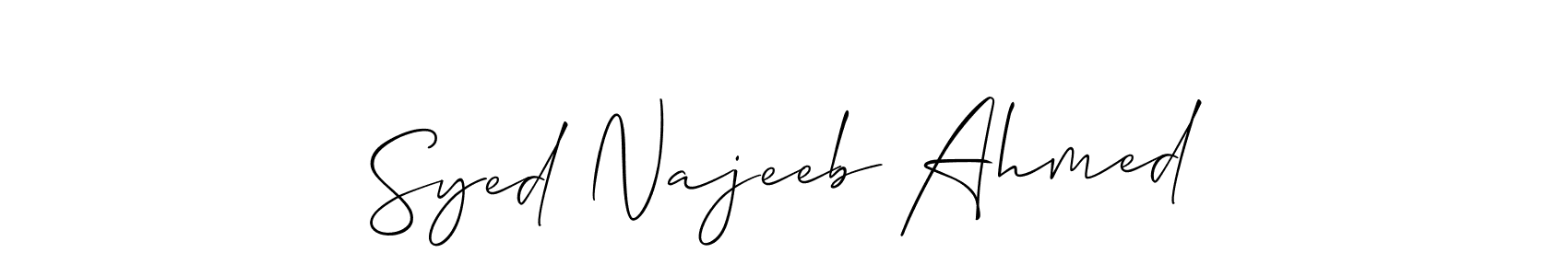 How to make Syed Najeeb Ahmed name signature. Use Allison_Script style for creating short signs online. This is the latest handwritten sign. Syed Najeeb Ahmed signature style 2 images and pictures png