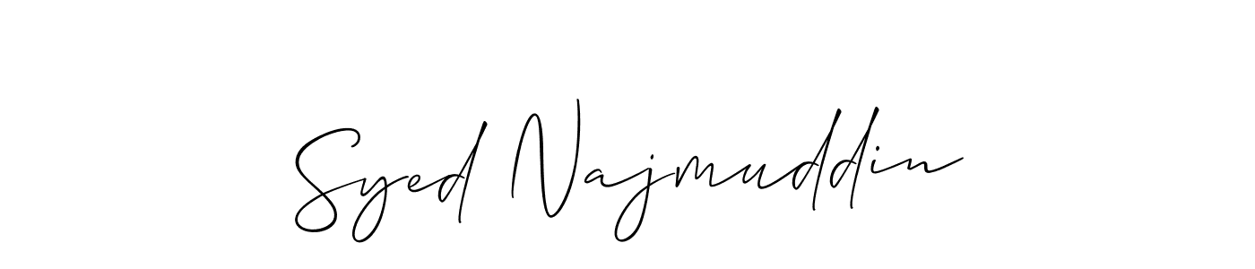 Syed Najmuddin stylish signature style. Best Handwritten Sign (Allison_Script) for my name. Handwritten Signature Collection Ideas for my name Syed Najmuddin. Syed Najmuddin signature style 2 images and pictures png