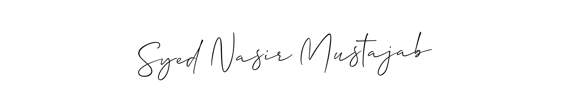 You should practise on your own different ways (Allison_Script) to write your name (Syed Nasir Mustajab) in signature. don't let someone else do it for you. Syed Nasir Mustajab signature style 2 images and pictures png