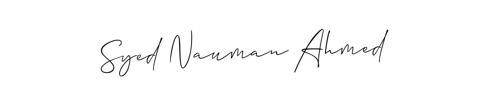 Design your own signature with our free online signature maker. With this signature software, you can create a handwritten (Allison_Script) signature for name Syed Nauman Ahmed. Syed Nauman Ahmed signature style 2 images and pictures png