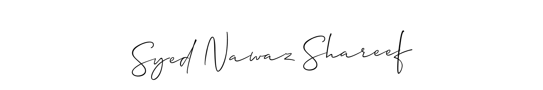 Use a signature maker to create a handwritten signature online. With this signature software, you can design (Allison_Script) your own signature for name Syed Nawaz Shareef. Syed Nawaz Shareef signature style 2 images and pictures png