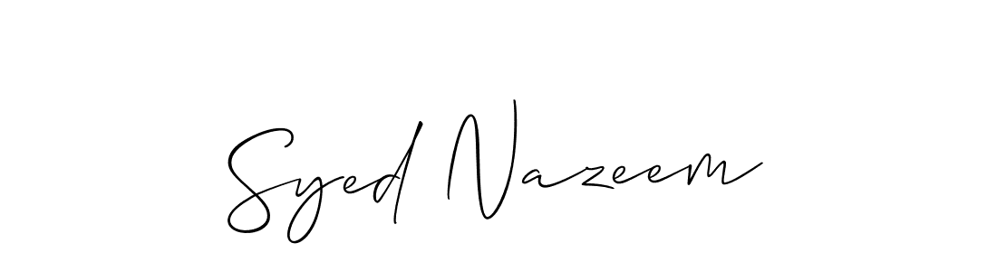 Design your own signature with our free online signature maker. With this signature software, you can create a handwritten (Allison_Script) signature for name Syed Nazeem. Syed Nazeem signature style 2 images and pictures png