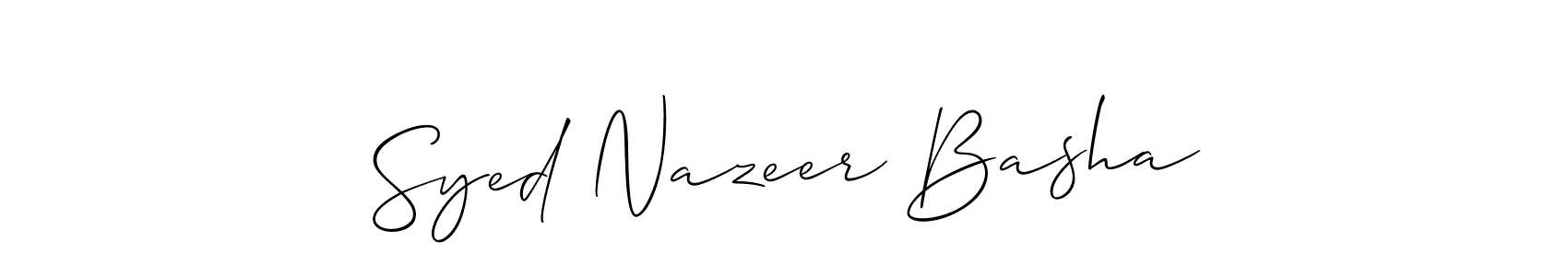Make a short Syed Nazeer Basha signature style. Manage your documents anywhere anytime using Allison_Script. Create and add eSignatures, submit forms, share and send files easily. Syed Nazeer Basha signature style 2 images and pictures png