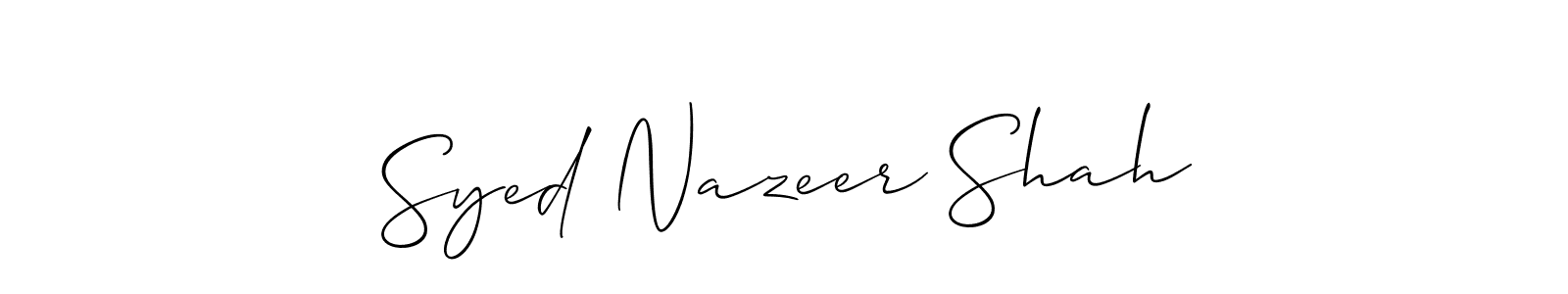 How to Draw Syed Nazeer Shah signature style? Allison_Script is a latest design signature styles for name Syed Nazeer Shah. Syed Nazeer Shah signature style 2 images and pictures png