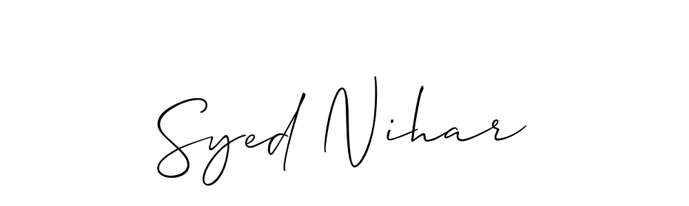 You can use this online signature creator to create a handwritten signature for the name Syed Nihar. This is the best online autograph maker. Syed Nihar signature style 2 images and pictures png