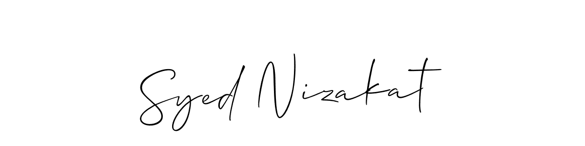 Also we have Syed Nizakat name is the best signature style. Create professional handwritten signature collection using Allison_Script autograph style. Syed Nizakat signature style 2 images and pictures png