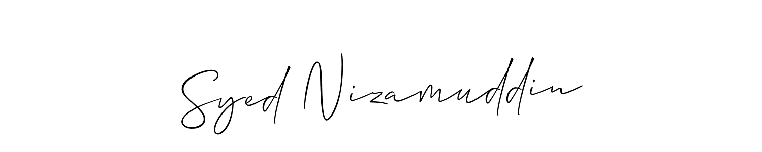 if you are searching for the best signature style for your name Syed Nizamuddin. so please give up your signature search. here we have designed multiple signature styles  using Allison_Script. Syed Nizamuddin signature style 2 images and pictures png