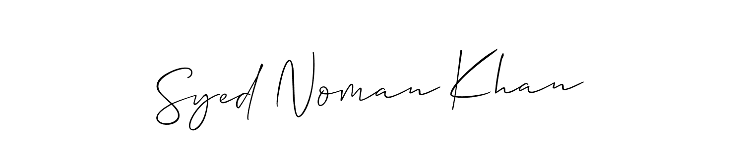 Make a beautiful signature design for name Syed Noman Khan. With this signature (Allison_Script) style, you can create a handwritten signature for free. Syed Noman Khan signature style 2 images and pictures png