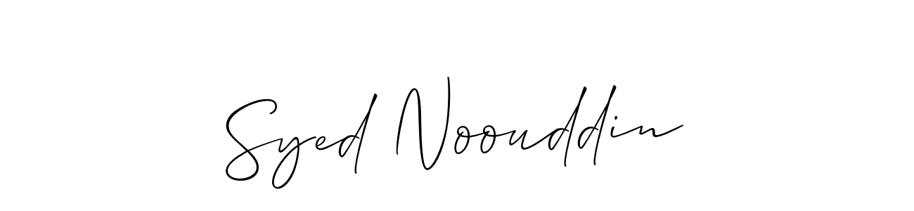 This is the best signature style for the Syed Noouddin name. Also you like these signature font (Allison_Script). Mix name signature. Syed Noouddin signature style 2 images and pictures png