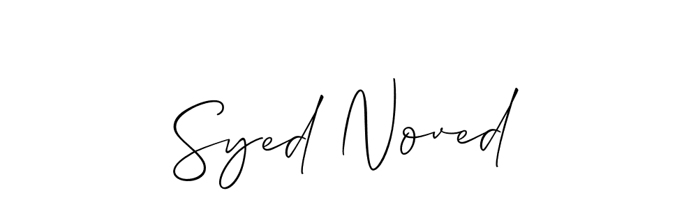 Use a signature maker to create a handwritten signature online. With this signature software, you can design (Allison_Script) your own signature for name Syed Noved. Syed Noved signature style 2 images and pictures png