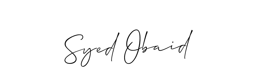 Allison_Script is a professional signature style that is perfect for those who want to add a touch of class to their signature. It is also a great choice for those who want to make their signature more unique. Get Syed Obaid name to fancy signature for free. Syed Obaid signature style 2 images and pictures png