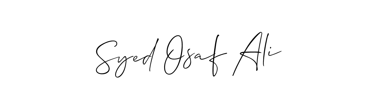 Use a signature maker to create a handwritten signature online. With this signature software, you can design (Allison_Script) your own signature for name Syed Osaf Ali. Syed Osaf Ali signature style 2 images and pictures png