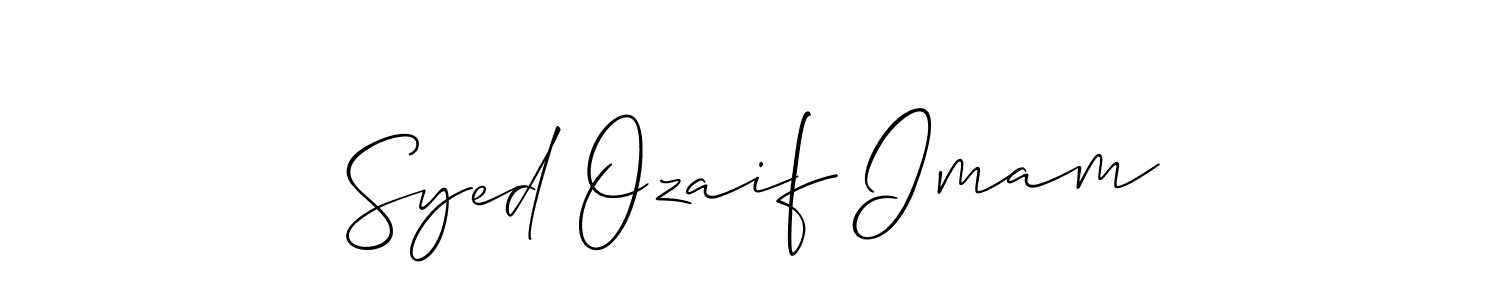 You should practise on your own different ways (Allison_Script) to write your name (Syed Ozaif Imam) in signature. don't let someone else do it for you. Syed Ozaif Imam signature style 2 images and pictures png