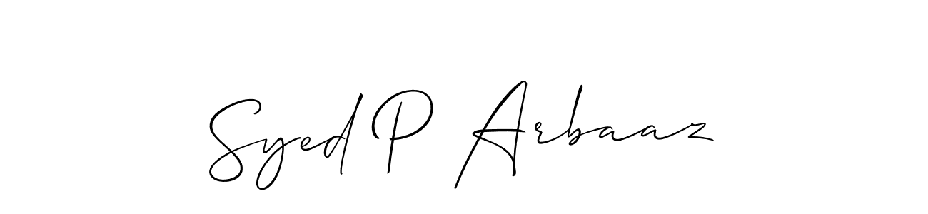 It looks lik you need a new signature style for name Syed P Arbaaz. Design unique handwritten (Allison_Script) signature with our free signature maker in just a few clicks. Syed P Arbaaz signature style 2 images and pictures png