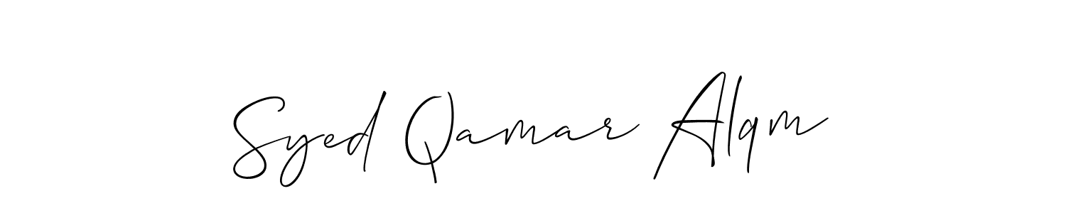 Use a signature maker to create a handwritten signature online. With this signature software, you can design (Allison_Script) your own signature for name Syed Qamar Alqm. Syed Qamar Alqm signature style 2 images and pictures png