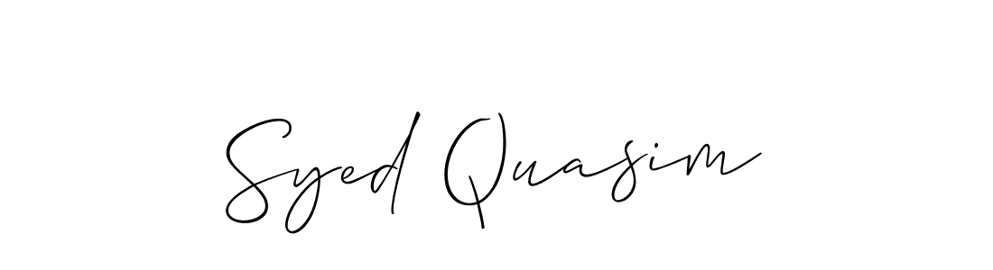 Use a signature maker to create a handwritten signature online. With this signature software, you can design (Allison_Script) your own signature for name Syed Quasim. Syed Quasim signature style 2 images and pictures png
