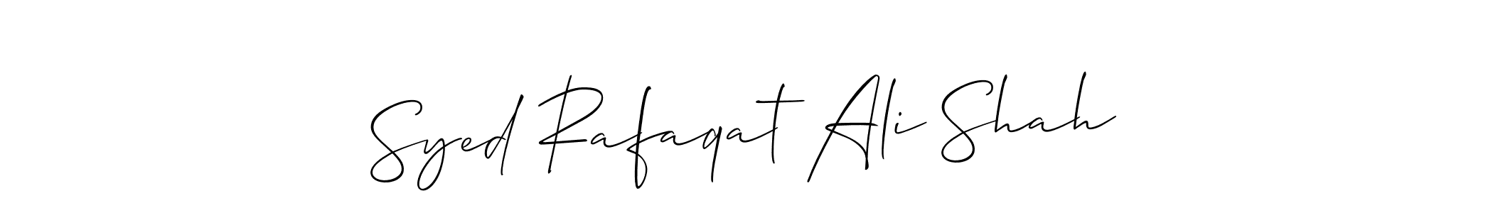 Design your own signature with our free online signature maker. With this signature software, you can create a handwritten (Allison_Script) signature for name Syed Rafaqat Ali Shah. Syed Rafaqat Ali Shah signature style 2 images and pictures png