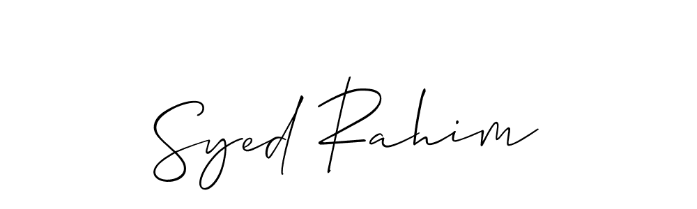 How to make Syed Rahim name signature. Use Allison_Script style for creating short signs online. This is the latest handwritten sign. Syed Rahim signature style 2 images and pictures png