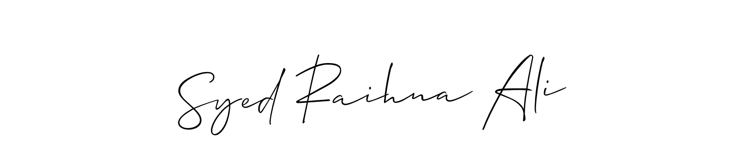 This is the best signature style for the Syed Raihna Ali name. Also you like these signature font (Allison_Script). Mix name signature. Syed Raihna Ali signature style 2 images and pictures png