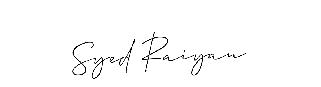 Similarly Allison_Script is the best handwritten signature design. Signature creator online .You can use it as an online autograph creator for name Syed Raiyan. Syed Raiyan signature style 2 images and pictures png