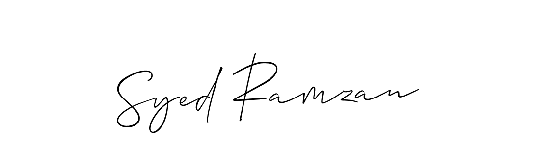 How to make Syed Ramzan signature? Allison_Script is a professional autograph style. Create handwritten signature for Syed Ramzan name. Syed Ramzan signature style 2 images and pictures png