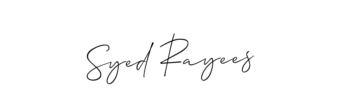 Also You can easily find your signature by using the search form. We will create Syed Rayees name handwritten signature images for you free of cost using Allison_Script sign style. Syed Rayees signature style 2 images and pictures png