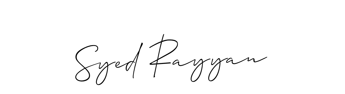 Syed Rayyan stylish signature style. Best Handwritten Sign (Allison_Script) for my name. Handwritten Signature Collection Ideas for my name Syed Rayyan. Syed Rayyan signature style 2 images and pictures png