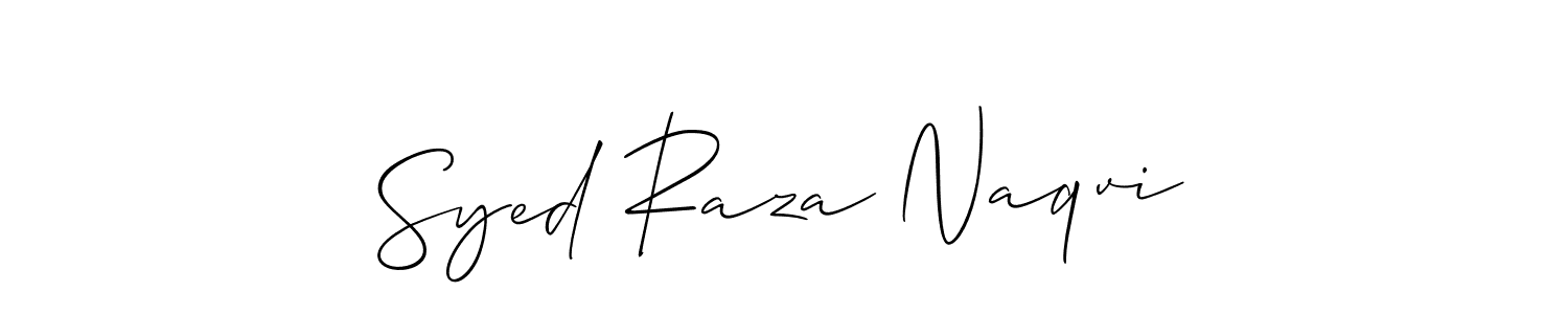 How to Draw Syed Raza Naqvi signature style? Allison_Script is a latest design signature styles for name Syed Raza Naqvi. Syed Raza Naqvi signature style 2 images and pictures png