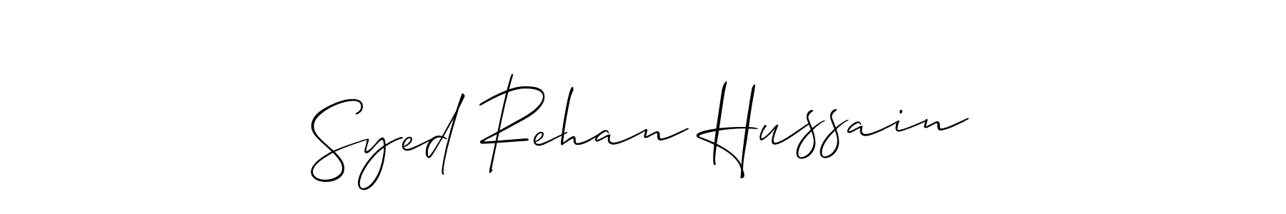 Use a signature maker to create a handwritten signature online. With this signature software, you can design (Allison_Script) your own signature for name Syed Rehan Hussain. Syed Rehan Hussain signature style 2 images and pictures png