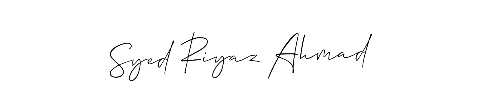 It looks lik you need a new signature style for name Syed Riyaz Ahmad. Design unique handwritten (Allison_Script) signature with our free signature maker in just a few clicks. Syed Riyaz Ahmad signature style 2 images and pictures png