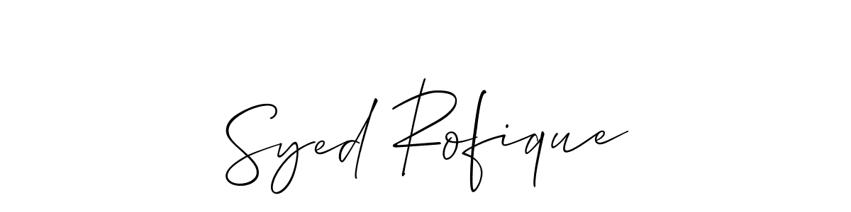 Design your own signature with our free online signature maker. With this signature software, you can create a handwritten (Allison_Script) signature for name Syed Rofique. Syed Rofique signature style 2 images and pictures png