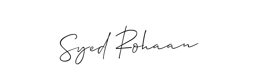 How to make Syed Rohaan name signature. Use Allison_Script style for creating short signs online. This is the latest handwritten sign. Syed Rohaan signature style 2 images and pictures png