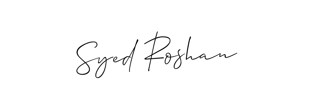 How to make Syed Roshan name signature. Use Allison_Script style for creating short signs online. This is the latest handwritten sign. Syed Roshan signature style 2 images and pictures png