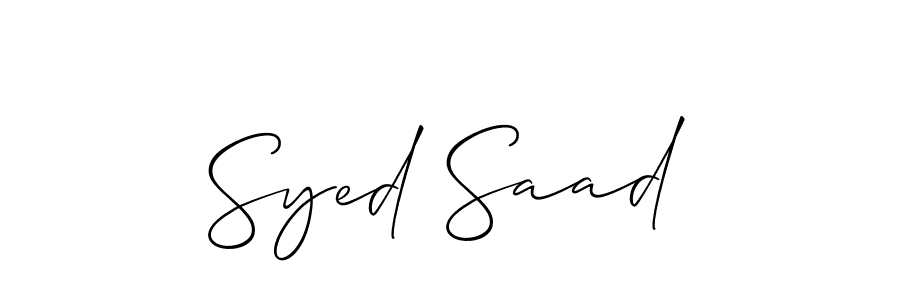 This is the best signature style for the Syed Saad name. Also you like these signature font (Allison_Script). Mix name signature. Syed Saad signature style 2 images and pictures png