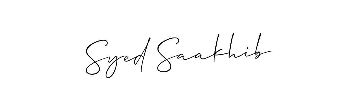 Allison_Script is a professional signature style that is perfect for those who want to add a touch of class to their signature. It is also a great choice for those who want to make their signature more unique. Get Syed Saakhib name to fancy signature for free. Syed Saakhib signature style 2 images and pictures png