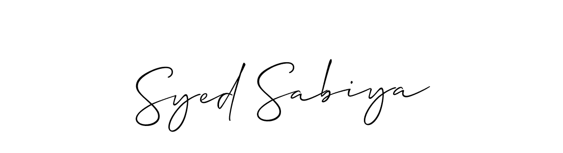 Similarly Allison_Script is the best handwritten signature design. Signature creator online .You can use it as an online autograph creator for name Syed Sabiya. Syed Sabiya signature style 2 images and pictures png