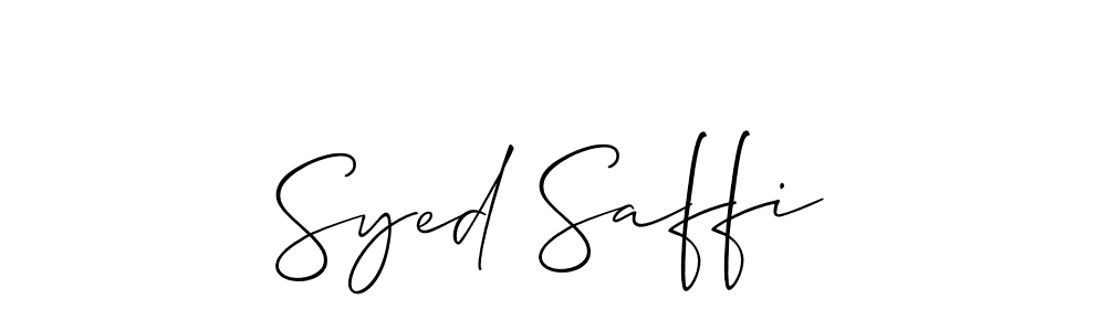 The best way (Allison_Script) to make a short signature is to pick only two or three words in your name. The name Syed Saffi include a total of six letters. For converting this name. Syed Saffi signature style 2 images and pictures png