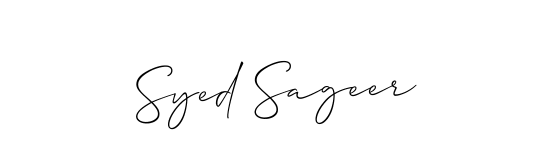 Also You can easily find your signature by using the search form. We will create Syed Sageer name handwritten signature images for you free of cost using Allison_Script sign style. Syed Sageer signature style 2 images and pictures png