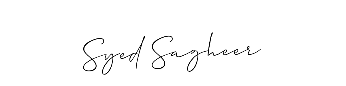 How to make Syed Sagheer signature? Allison_Script is a professional autograph style. Create handwritten signature for Syed Sagheer name. Syed Sagheer signature style 2 images and pictures png