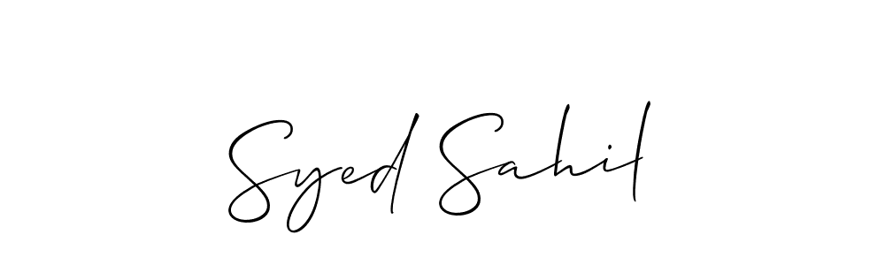 How to make Syed Sahil name signature. Use Allison_Script style for creating short signs online. This is the latest handwritten sign. Syed Sahil signature style 2 images and pictures png