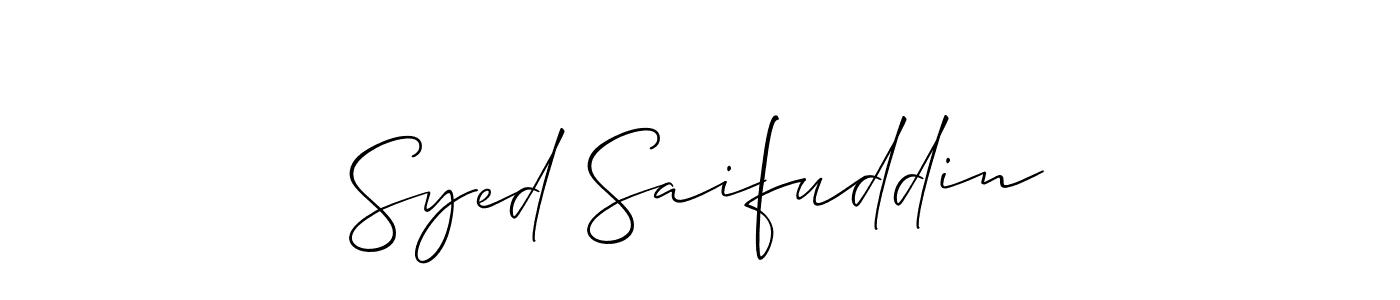 Syed Saifuddin stylish signature style. Best Handwritten Sign (Allison_Script) for my name. Handwritten Signature Collection Ideas for my name Syed Saifuddin. Syed Saifuddin signature style 2 images and pictures png