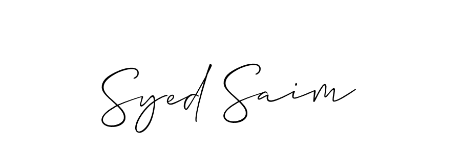 Also we have Syed Saim name is the best signature style. Create professional handwritten signature collection using Allison_Script autograph style. Syed Saim signature style 2 images and pictures png