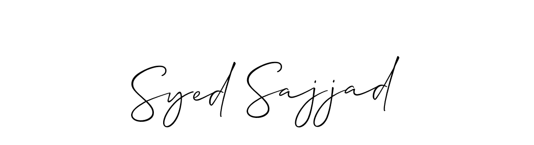 Make a beautiful signature design for name Syed Sajjad. With this signature (Allison_Script) style, you can create a handwritten signature for free. Syed Sajjad signature style 2 images and pictures png