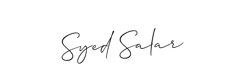 Make a beautiful signature design for name Syed Salar. With this signature (Allison_Script) style, you can create a handwritten signature for free. Syed Salar signature style 2 images and pictures png